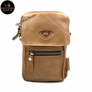 XL Size Rush Rider Leather Mobile Phone Bag Men Leather Pouch Waist Bag Handphone Bag