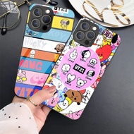 bt21 bts bangtan boys kpop Tempered Glass Phone Case For IPhone 15 14 13 12 11 Pro XS Max Plus Mini 