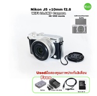 Nikon 1 J5 + 10mm WiFi NFC camera น่าใช้ 20.8MP วีดีโอ 4K movie จอภาพทัช Selfie LCD Touch 3.0 มือสอง USED สภาพดี มีประกัน