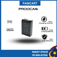 ready stock Proocam Canon LP-E12 Compatible Battery for Canon EOS M M2 M10 M50 M100