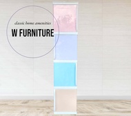 Wfurniture🗄ตู้พลาสติกน็อคดาวน์อเนกประสงค์ 4ชั้น 👍มือจับข้าง/ฝาสวิง ✅รุ่น Tower Box 🌈สีPastel ❗️❗️สิน