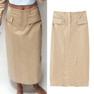 Khaki Autumn Midi Skirt 75020 Skirt Woman