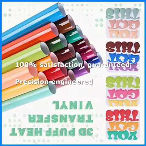 Puff Vinyl Heat Transfer - 18 Sheets 12 X 10Inches 3D Puff HTV Heat Transfer Vinyl for T-Shirts DIY 