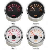 KUS Auto Truck 52mm 8-16V Show Voltmeters Pointer Voltage Gauges Marine 18-32V Volt Meters with Yell