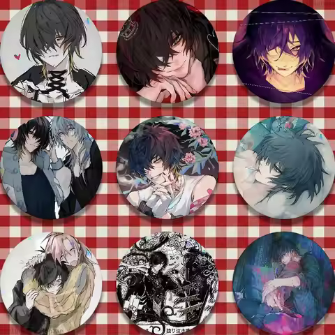 Slow Damage Anime 25mm 75mm 44mm 58mm 32m Brooches Badges Pins for Accessories