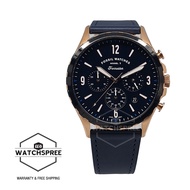 Fossil Men's Forrester Chronograph Navy Leather Watch FS5814