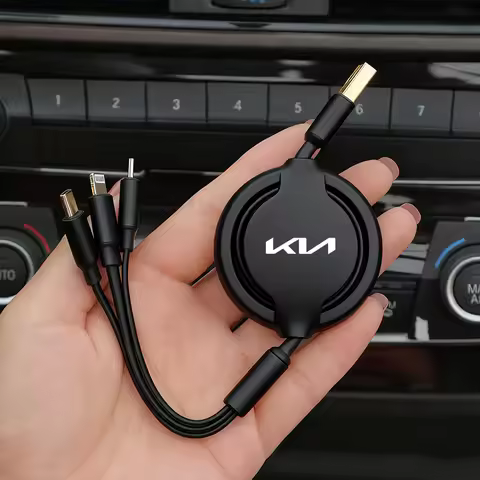 3-in-1 Micro Data Wire USB Type C Fast Charger For Kia Sportage Seltos Sorento Carnival Rio Borrego 