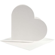 Creotime Heart-Shaped Cards 12.5x12.5cm and Envelopes 13.5cm, 10sets, Off-White, 23760, 570716711542