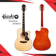 Kazuki Deluxe DLKZ-41C GEN2 กีตาร์โปร่งเจนใหม่ดีไซน์วินเทจ รับฟรีของแถมครบคันคุ้มเกินราคา