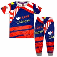 (1Y-6Y) Kids Full Print MERDEKA 2023 Microfiber Pajamas -  Sleepwear Baju Tidur Malaysia Budak Pyjam