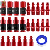 25Pcs Air Coupler and Plug Kit Aluminum 1/4inch NPT Quick Connect Air Fitting Set for Air Hose SHOPQJC2047