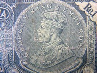 英屬印度鈔票-1935年英屬印度政府(British India)英皇佐治五世肖像壹盧比(Silver Rupee)銀票