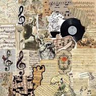 Nhãn Dán Trang Trí Ins Phong Cách Âm Nhạc Cổ Điển 30 Miếng Nhãn Dán Điện Thoại Di Động Túi Đựng Pin