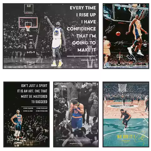 Basketball Player S-Stephen C-Curry Poster Sport Star Canvas Prints Painting Wall Art for Living Roo
