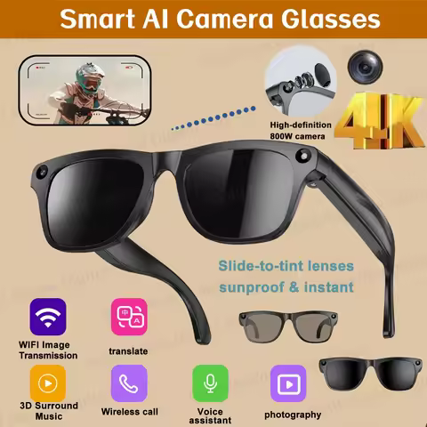 For Xiaomi AI Smart Glasses Photochromic Glasses 4K HD Camera Chat GPT Bluetooth Call Video Music To