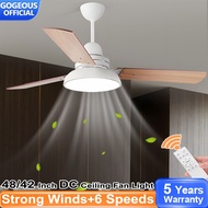 5 Years Warranty 42/48 Inch Ceiling Fan With Light Modern 3 Wooden Blade Ceiling Fan Lamp Kipas Lampu Siling GO0GEOUS