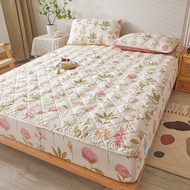 Floral Bedsheet Cover Soft Quilted Fitted Bed Sheet Mattress Protector Pillowcase Queen King Size