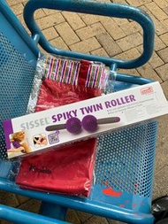 SISSEL 蝶形按摩雙滾輪 Spiky Twin Roller massager 深層按摩滾輪棒 肌肉按摩棍 滾輪瑜伽棒刺猬按摩棒 刺球健身按摩棒腿部滾軸狼牙筋膜棒瑜伽按摩滾輪