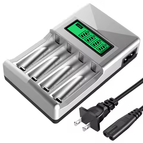 4-Slot AA AAA Battery USB Charger LCD Display Independent Slot Battery Charger for AA AAA NIMH NI-CD