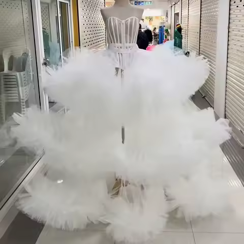 Fluffy Tulle Skirt Ruffled Puffy Layered Wedding Bridal Skirt Ball Gown Tiered Danceshow Skirt Overl