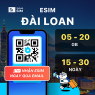 eSIM 4G du lịch Đài Loan - Gói cố định ( 15 - 30 ngày) - Gohub gửi eSIM qua email