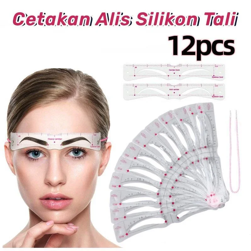 Cetakan Alis Tali 12 PSC | Catakan Alis Viral Terbaru | Cetak Alis Cepat Untuk Pemula