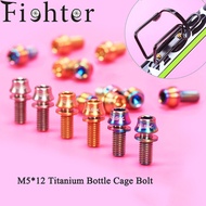 2Pcs M5x12mm Titanium screw Bottle Cage Bolt Cone Bike Water Bottle Holder Ti Screw for Bicycle