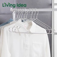 Living Idea ไม้แขวนเสื้อสแตนเลส ความยาว 40 ซม. และ 45 ซม. ที่หนีบผ้าสแตนเลส 20 ตัว ราวหนีบผ้าสแตนเลส