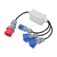 32A 5 Pin 3 Phase to 3x 16A Single Phase Distribution Box MCB Splitter Power Socket Adapter