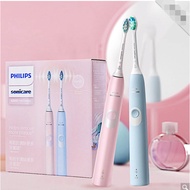 Philips ProtectiveClean 4300 Sonic Electric Toothbrush bundle - Pink and Blue handles HX6805