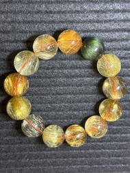 珍藏級 綠髮晶 金髮晶 銀髮晶 黑髮晶 銅髮晶 順髮 鈦晶 透體 頂級  19mm /18.5cm