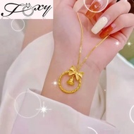 🔥Original 18k gold pawnable saudi gold original women's necklace Love steel clavicle chain necklace fashion for women Christmas gifts