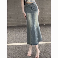 Fashion Female Hot Girl Design cod Skirt Summer Denim Mid-Length High New Style 2025 Slimmer Look Sk