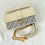 Dior 迪奧 montaigne 30 Top handle 老花手提包斜挎包 白色
