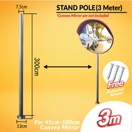 2M 2.5M 3M Pole for Convex Mirror 45CM to 100CM Outdoor Galvanized Steel Pipe Pole Stand Tiang Cermi