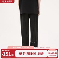 PASET高級感小眾設計顯瘦垂感休閒褲男夏季涼感冰絲直筒黑色長褲