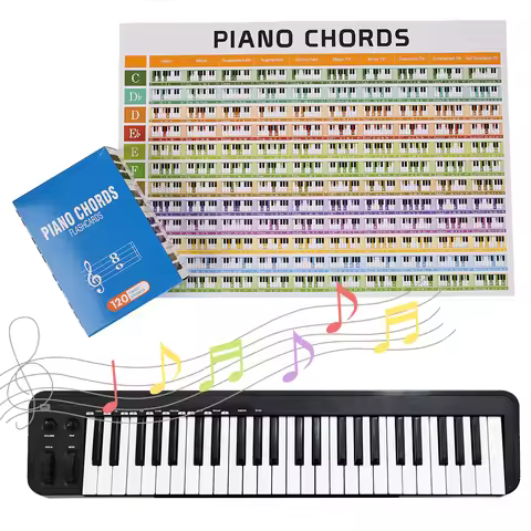Piano Chord Flashcards with Piano Chords Chart Fun Educational Flashcards Piano Reference Cards for 