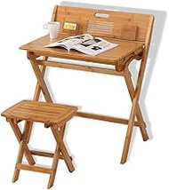 WSJTT Nanzhu Study Desk Foldable Multifunctional Children's Writing Desk Desk Chair Set Simple Home Notebook Table