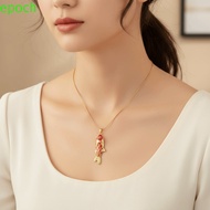 EPOCH Fish Pendant Necklace, Elegant Snake Chain Enamel Ocean Necklace, Unique 3D Charms Stainless S