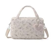 Ditsy Floral Embroidered Travel Bag, Large Capacity Luggage Bag, Lightweight Handbag With Removable 