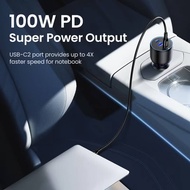 UGREEN 130W Car Charger 3 Ports PD 100W 30W SCP 22.5W Fast Charge USB-C K38