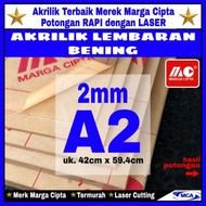 Acrylic sheet 2mm A2 Clear Acrylic/ Marga cipta/ Acrylic/