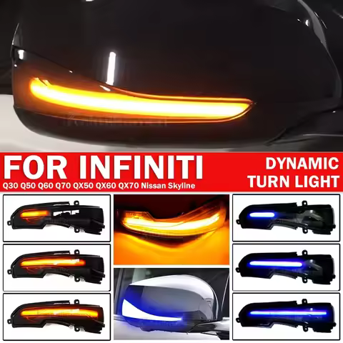 New Dynamic Blinker Sequential Turn Signal LED Side Mirror Indicator Light For Infiniti Q30 Q50 Q60