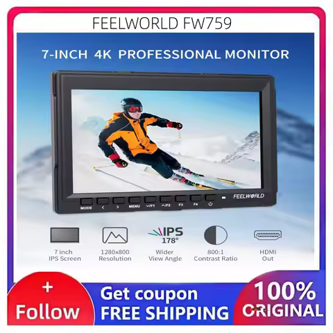 FEELWORLD FW759 Field DSLR Camera Monitor 7 Inch 400nit HD IPS Screen