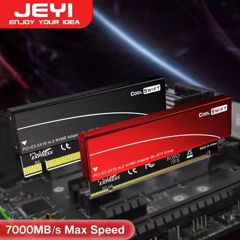 JEYI M.2 NVME To PCIE 4.0 X16 Adapter, pcie x16 Gen4 Expansion Card with Aluminum Heatsink Case, For