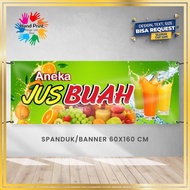 SPANDUK / BANNER Aneka Jus Buah Segar Warna Hijau 160x60 Cm