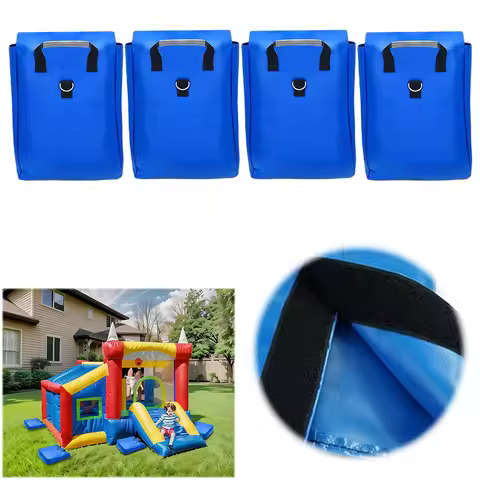 4 Pcs Vinyl Sand Bags Bounce House Sand Bags with Handle Holds 55 Pound Capacity for Bounce House In
