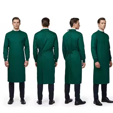 Dental Implant Surgical Gown | Hospital OR Workwear | Pure Cotton Unisex Blue/Green | Aseptic Barrie