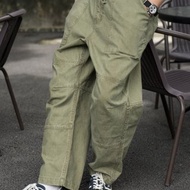Pants Vintage復古洗水工裝休閒褲 日系秋冬重磅純色造舊口袋軍褲