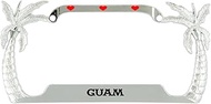 Speedy Pros I Love Heart Guam Palm Tree Metal License Plate Frame Tag Holder